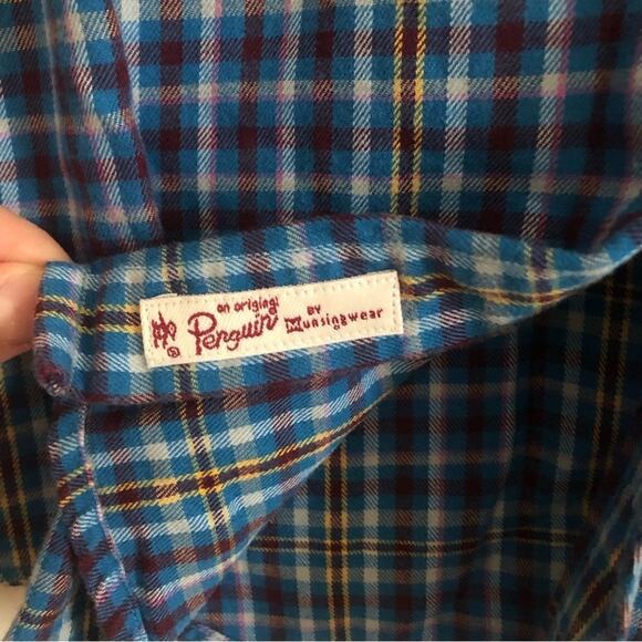Original Penguin by Munsingwear Plaid Casual Brushed Cotton Button Down Shirt - Picture 4 of 4